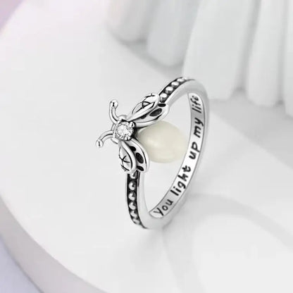 Anillo Luciérnaga Plata 925 con Circonita Luminoso para Mujer