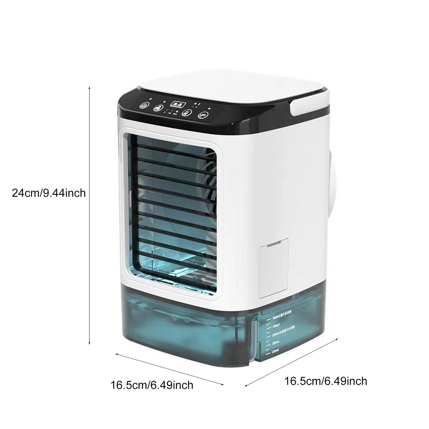 Enfriador de Aire Evaporativo USB Portátil con Luz LED y 3 Velocidades