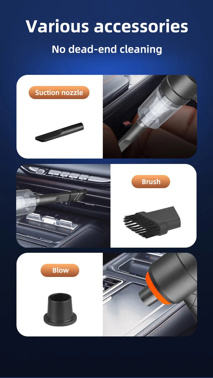 Mini Aspiradora Portátil Inalámbrica para Coche y Hogar Compacta