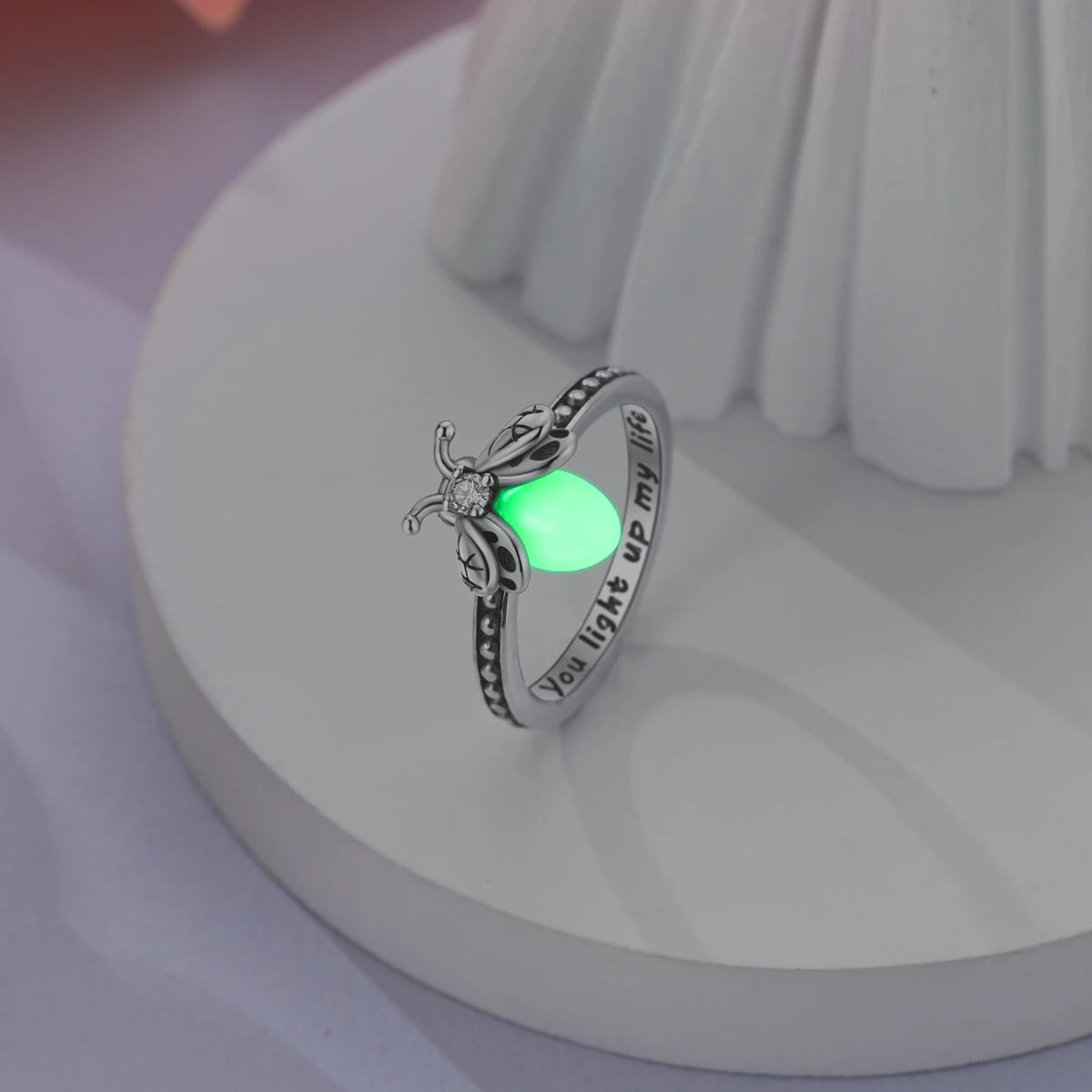Anillo Luciérnaga Plata 925 con Circonita Luminoso para Mujer