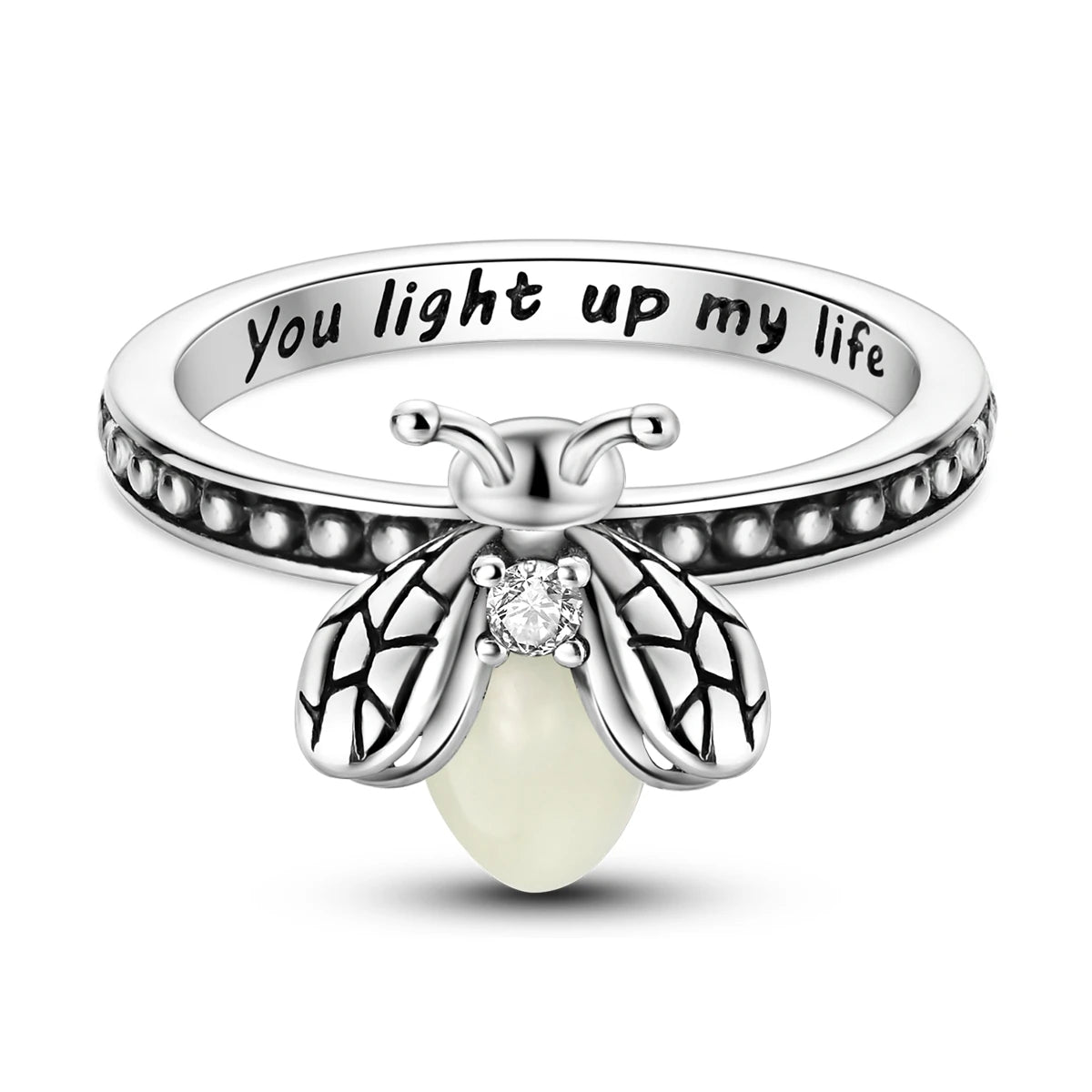 Anillo Luciérnaga Plata 925 con Circonita Luminoso para Mujer