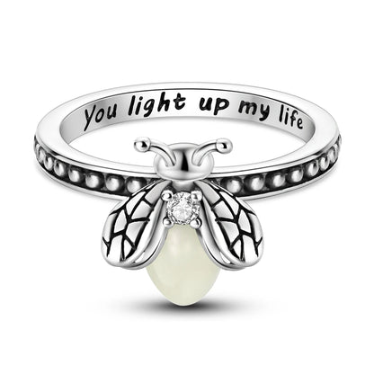 Anillo Luciérnaga Plata 925 con Circonita Luminoso para Mujer