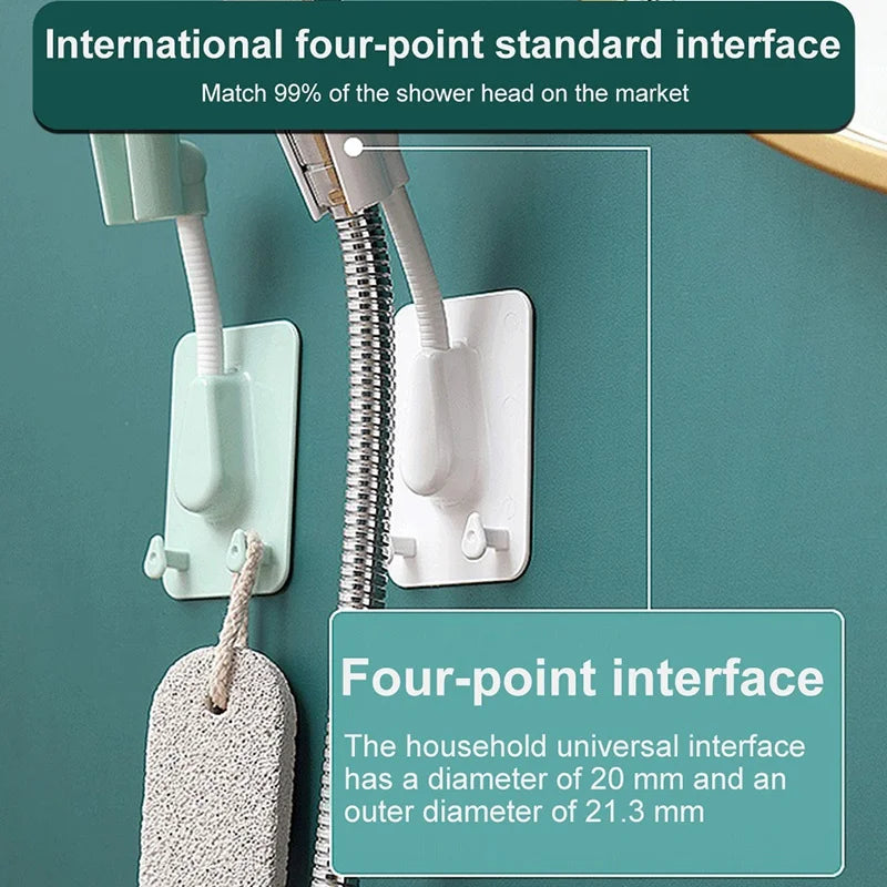 Soporte Adhesivo Ajustable 360° para Cabezal de Ducha Universal