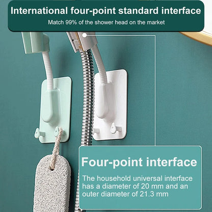 Soporte Adhesivo Ajustable 360° para Cabezal de Ducha Universal