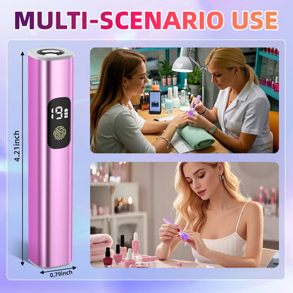Lámpara LED UV portátil para uñas con temporizador y pantalla digital