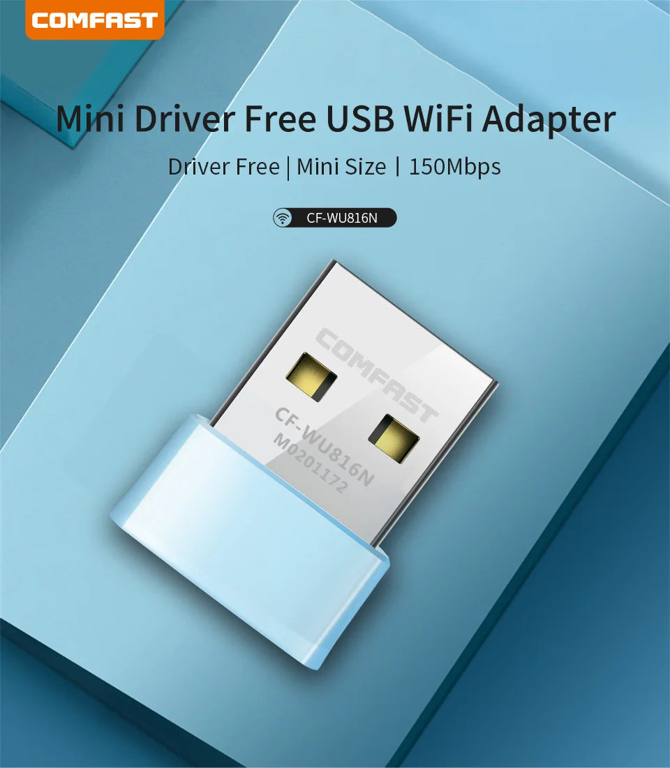 COMFAST RTL8188 Mini USB Wifi Adapter Dongle 150Mbps 802.11b/g/n Adaptador Wi fi Emitter Receiver Network Card Antena Para PC