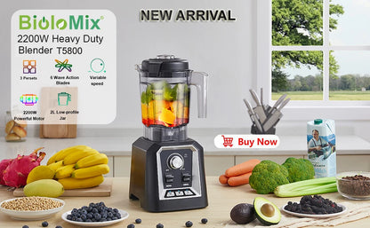 BPA Free 3HP 2200W Heavy Duty Grade Blender Mixer Juicer High Power Food Processor Ice Smoothie Bar Fruit Blender