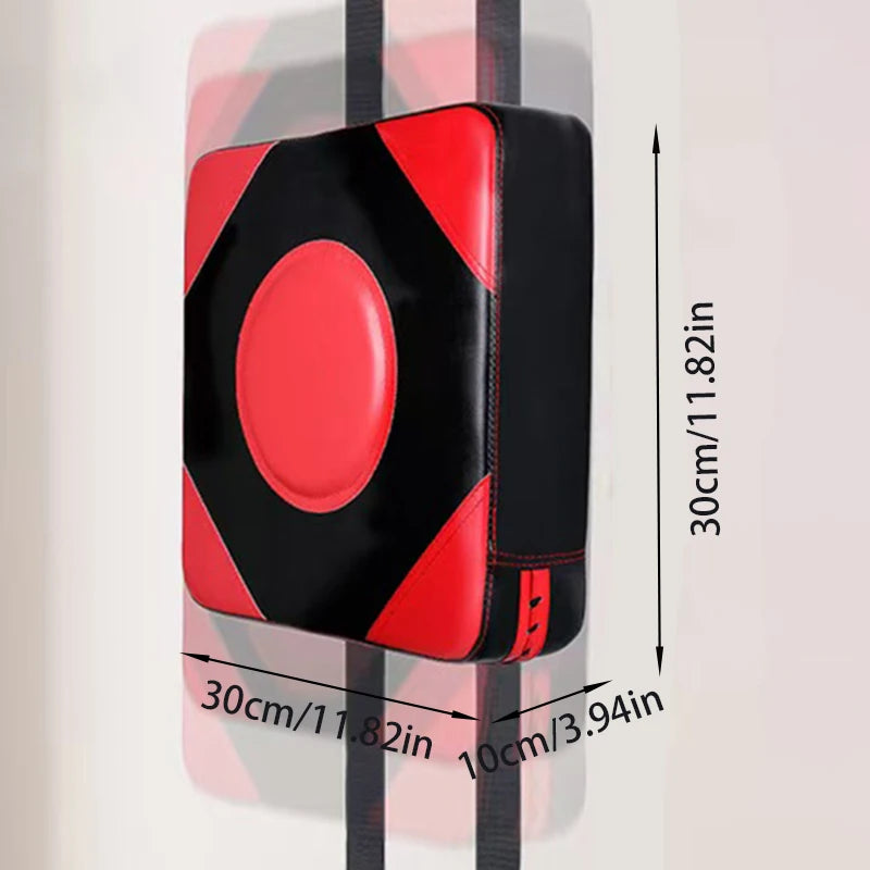 Objetivo de Boxeo de Pared Acolchado 30x30 cm para Entrenamiento Fitness Negro y Rojo