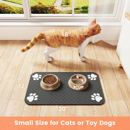 Alfombrilla Impermeable para Comedero de Perros y Gatos Antideslizante