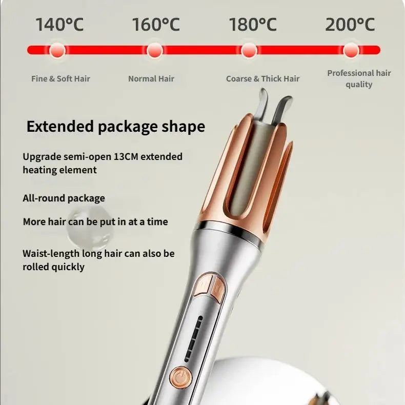 Rizador de Pelo Automático Cerámica 32 mm con Control de Temperatura