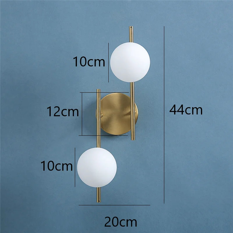 Aplique de Pared Moderno LED con Doble Globo de Cristal G9