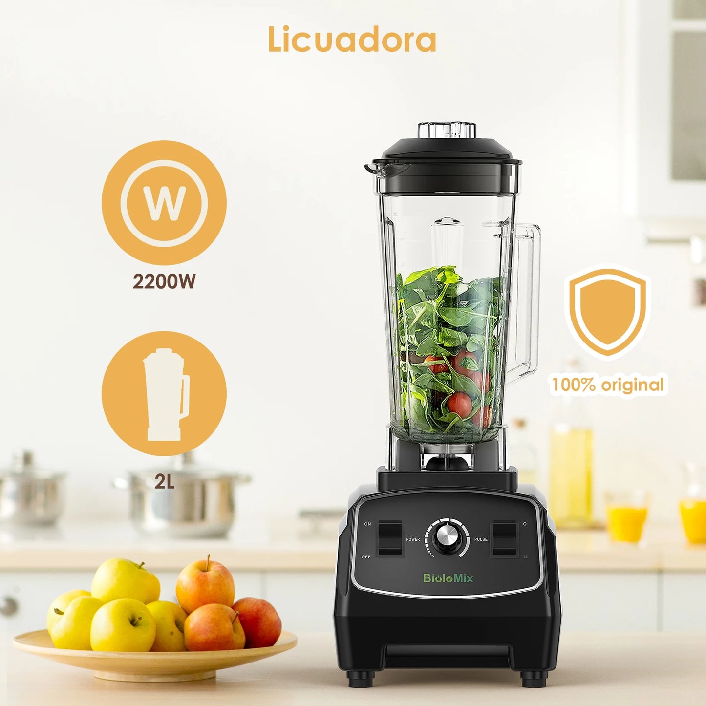 BPA Free 3HP 2200W Heavy Duty Grade Blender Mixer Juicer High Power Food Processor Ice Smoothie Bar Fruit Blender