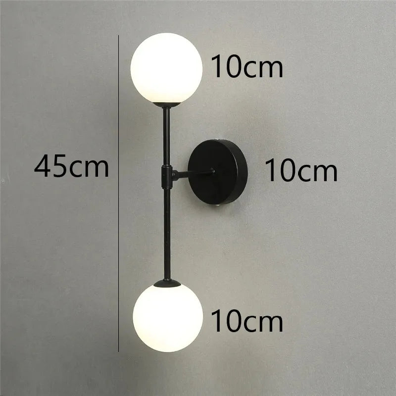 Aplique de Pared Moderno LED con Doble Globo de Cristal G9