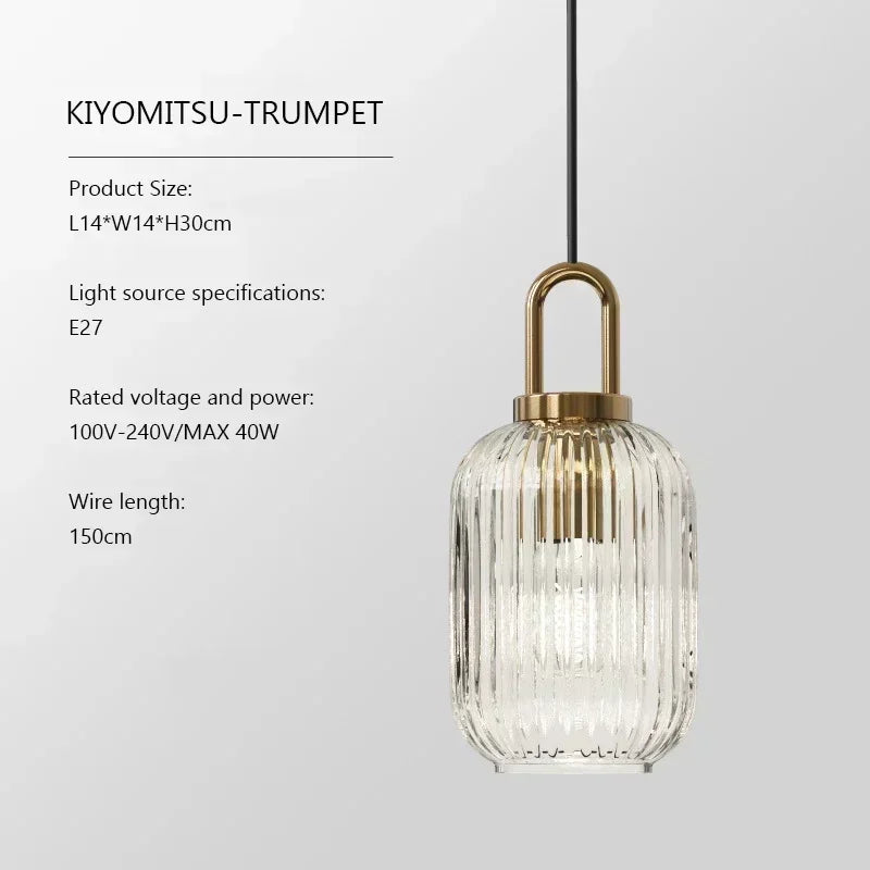 Lámpara Colgante de Cristal E27 Estilo Vintage para Interior