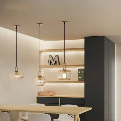 Lámpara Colgante de Cristal E27 Estilo Vintage para Interior