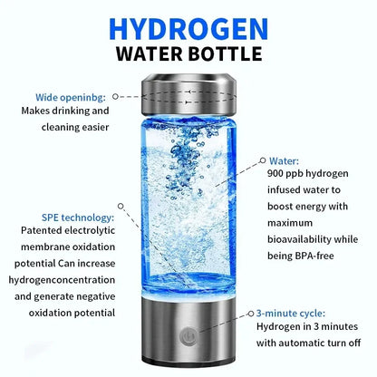 420ml Rich Hydrogen Oxygen Water Cup H2 Generator Bottle Alkaline Maker Ionizer Bottle Super Antioxidan Titanium Quality Filter