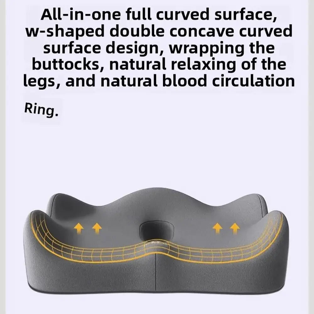 Cojín Ortopédico de Espuma Viscoelástica para Alivio de Coxis y Espalda