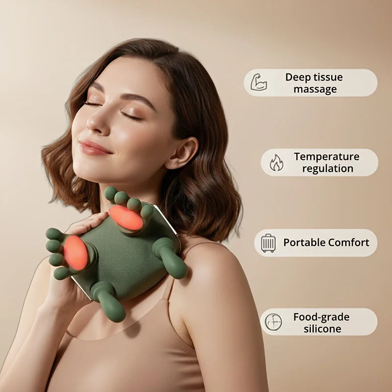 Masajeador Eléctrico de Cuello Recargable con Calor y Vibración