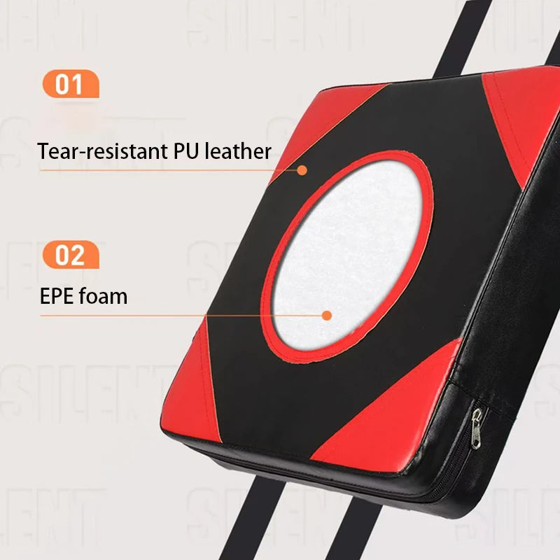 Objetivo de Boxeo de Pared Acolchado 30x30 cm para Entrenamiento Fitness Negro y Rojo