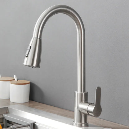 Grifo de Cocina Extraíble de Acero Inoxidable 304 con Rociador