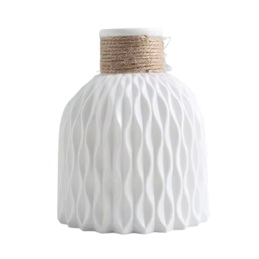 Florero escandinavo minimalista plástico diseño ondulado pequeño